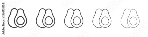 avocado icon Line graphics illustration symbol