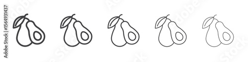 avocado icon Line graphics illustration symbol
