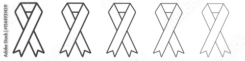 Awareness ribbon icon Line graphics illustration symbol