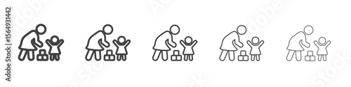 Babysitter icon Line graphics illustration symbol
