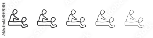 Back massage icon Line graphics illustration symbol