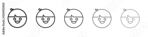 baby face icon Line graphics illustration symbol