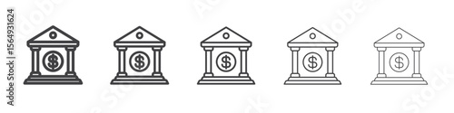 Bank icon Line graphics illustration symbol
