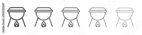 Barbecue grill icon Line graphics illustration symbol