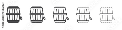 Barrel of beer icon Line graphics illustration symbol