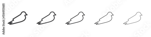 Barn swallow icon Line graphics illustration symbol