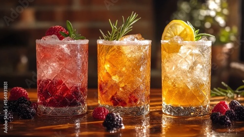 Summer trio mocktail set: mango-lime, berry fizz, lemon rosemary top