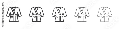 Bathrobe icon Line graphics illustration symbol