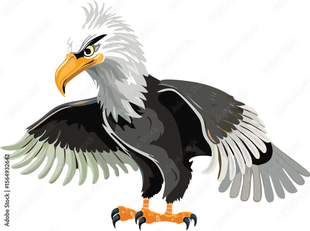 Fototapeta premium Captivating meeting of viewer and eagle sparks reverence for wild frontiers where nature reigns unchallenged and eternal