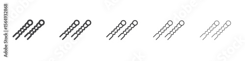 bobby pins icon Line graphics illustration symbol