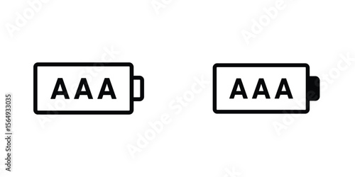 AAA battery icon design collection. Vector sign and symbol for UI designs
