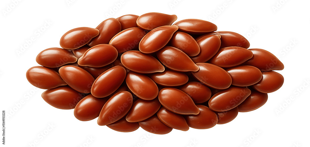 Fototapeta premium Flaxseed with smooth, shiny, reddish-brown coat