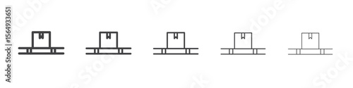 box on a pallet icon Line graphics illustration symbol