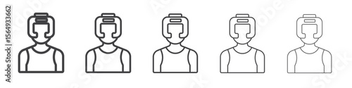 Boxer Woman Icon Line graphics illustration symbol