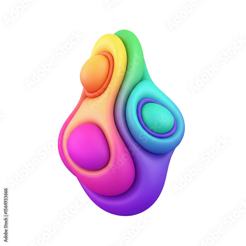 Vibrant chromatic gradient abstract design element floating against a dark backdrop