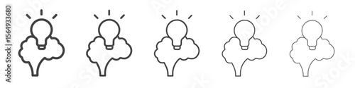 Brain idea icon Line graphics illustration symbol