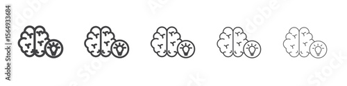Brain idea icon Line graphics illustration symbol