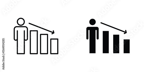 Attrition icon design collection. Vector sign and symbol for UI designs
