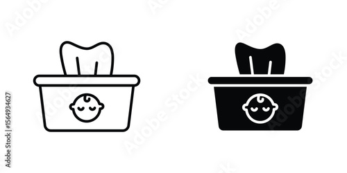 baby wipe icon design collection. Vector sign and symbol for UI designs
