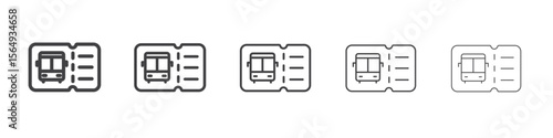 Bus Ticket icon Line graphics illustration symbol