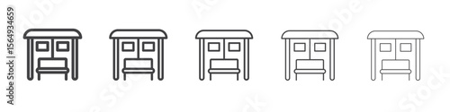 Bus stop stand icon Line graphics illustration symbol