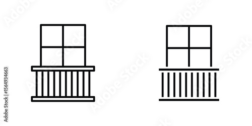Balcony icon design collection. Vector sign and symbol for UI designs
