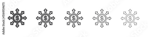 Business expansion icon Line graphics illustration symbol