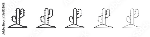 Cactus icon Line graphics illustration symbol