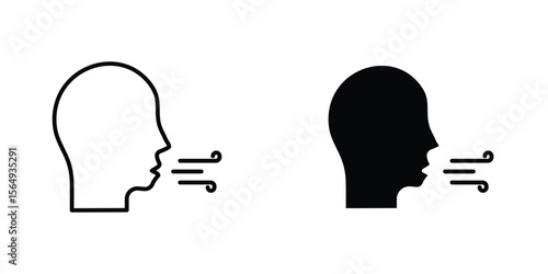 Breath icon design collection. Vector sign and symbol for UI designs
