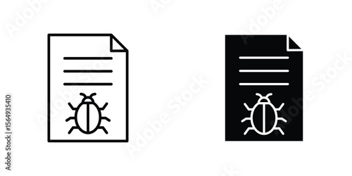 Bug report icon design collection. Vector sign and symbol for UI designs