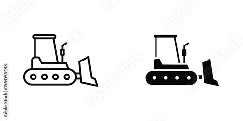 Bulldozer icon design collection. Vector sign and symbol for UI designs