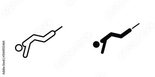 Bungee jumping icon design collection. Vector sign and symbol for UI designs