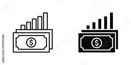capital gain icon design collection. Vector sign and symbol for UI designs