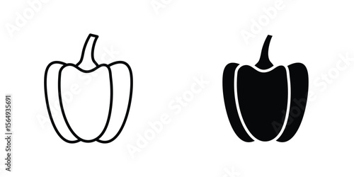Capsicum icon design collection. Vector sign and symbol for UI designs