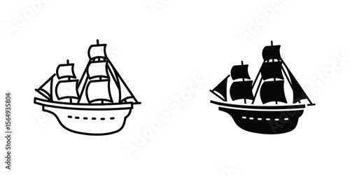 Caravel icon design collection. Vector sign and symbol for UI designs