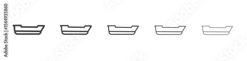 canoe icon Line graphics illustration symbol
