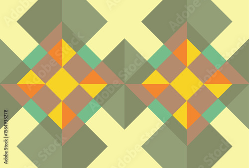 Geometric Pattern with Triangles and Squares.