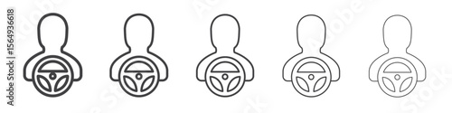 car driver icon Line graphics illustration symbol