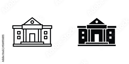 City hall icon design collection. Vector sign and symbol for UI designs