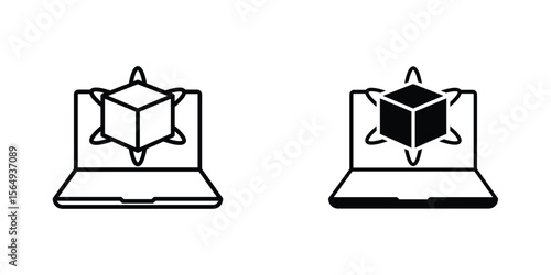 Computer simulation icon design collection. Vector sign and symbol for UI designs