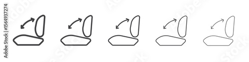 Car seat adjustment icon Line graphics illustration symbol