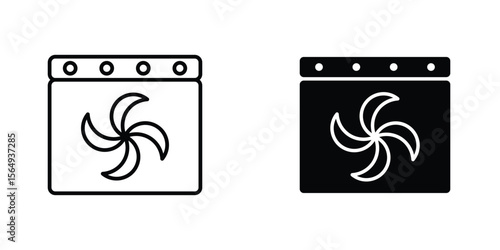 Convection turbofan stove icon design collection. Vector sign and symbol for UI designs