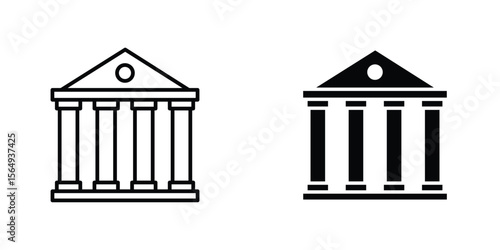 Courthouse icon design collection. Vector sign and symbol for UI designs