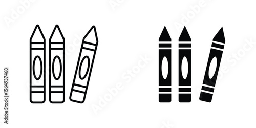 Crayon icon design collection. Vector sign and symbol for UI designs