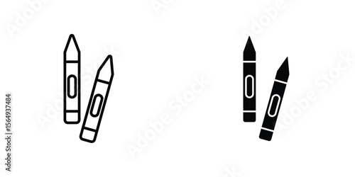 Crayon icon design collection. Vector sign and symbol for UI designs