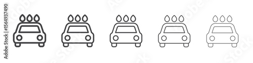 Car wash shop icon Line graphics illustration symbol