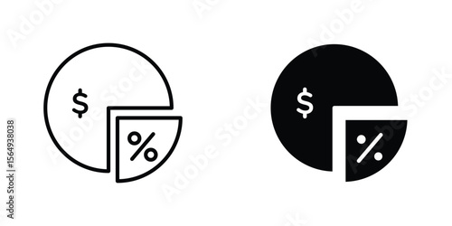 Dividend yield icon design collection. Vector sign and symbol for UI designs