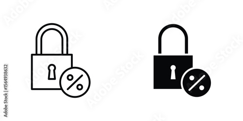 Fixed rate mortgage icon design collection. Vector sign and symbol for UI designs