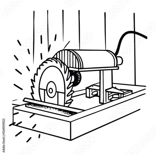 vector drawing of a factory