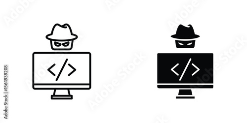 Hacker icon design collection. Vector sign and symbol for UI designs